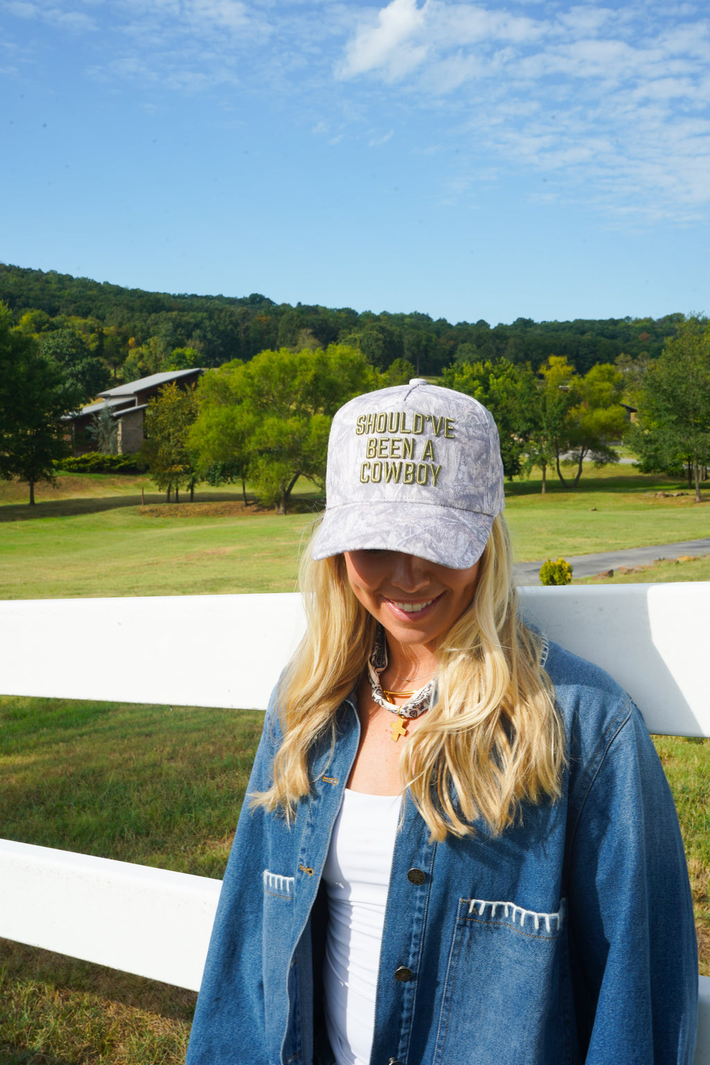 Should've Been a Cowboy - Washed Camo Trucker Hat