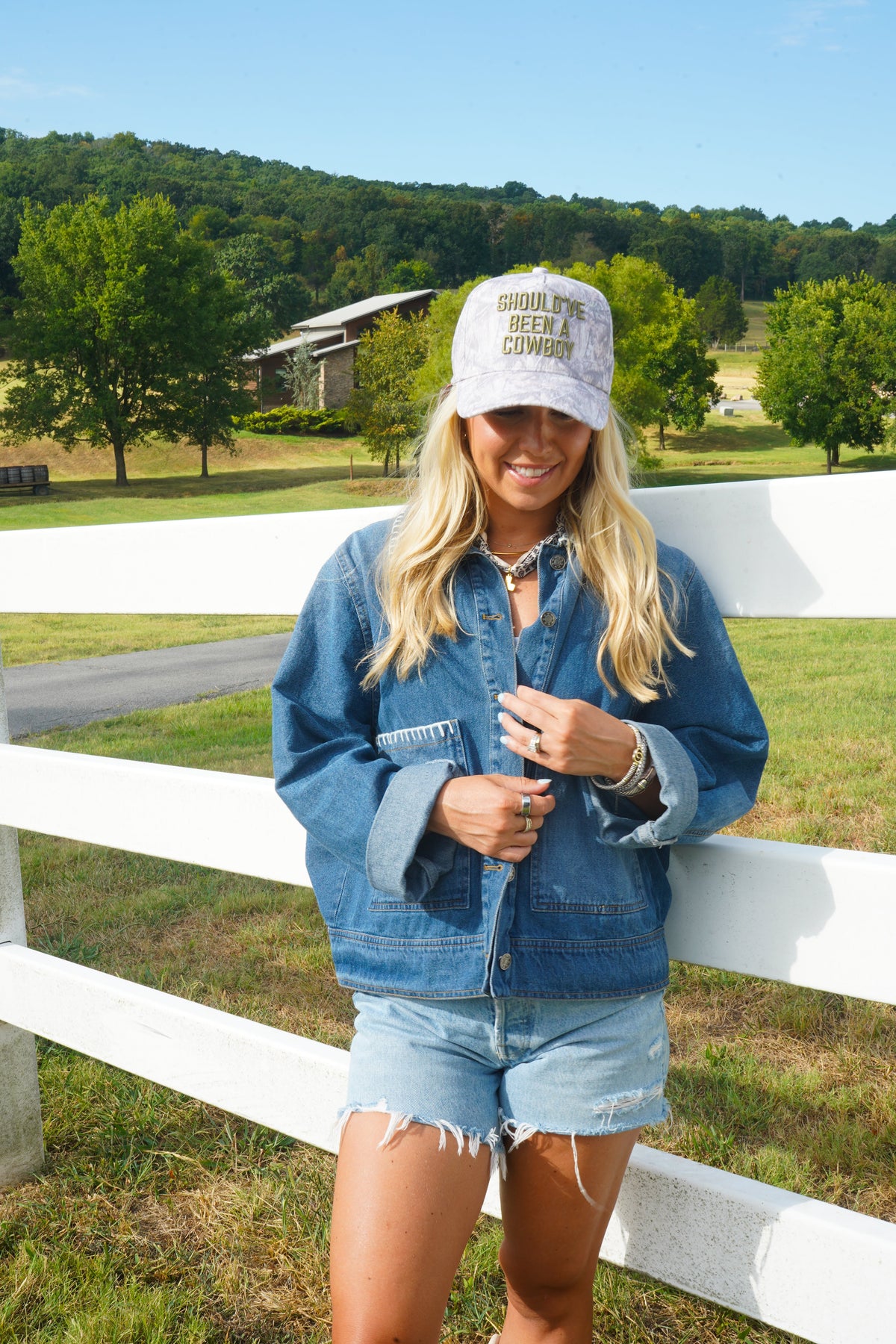 Should've Been a Cowboy - Washed Camo Trucker Hat