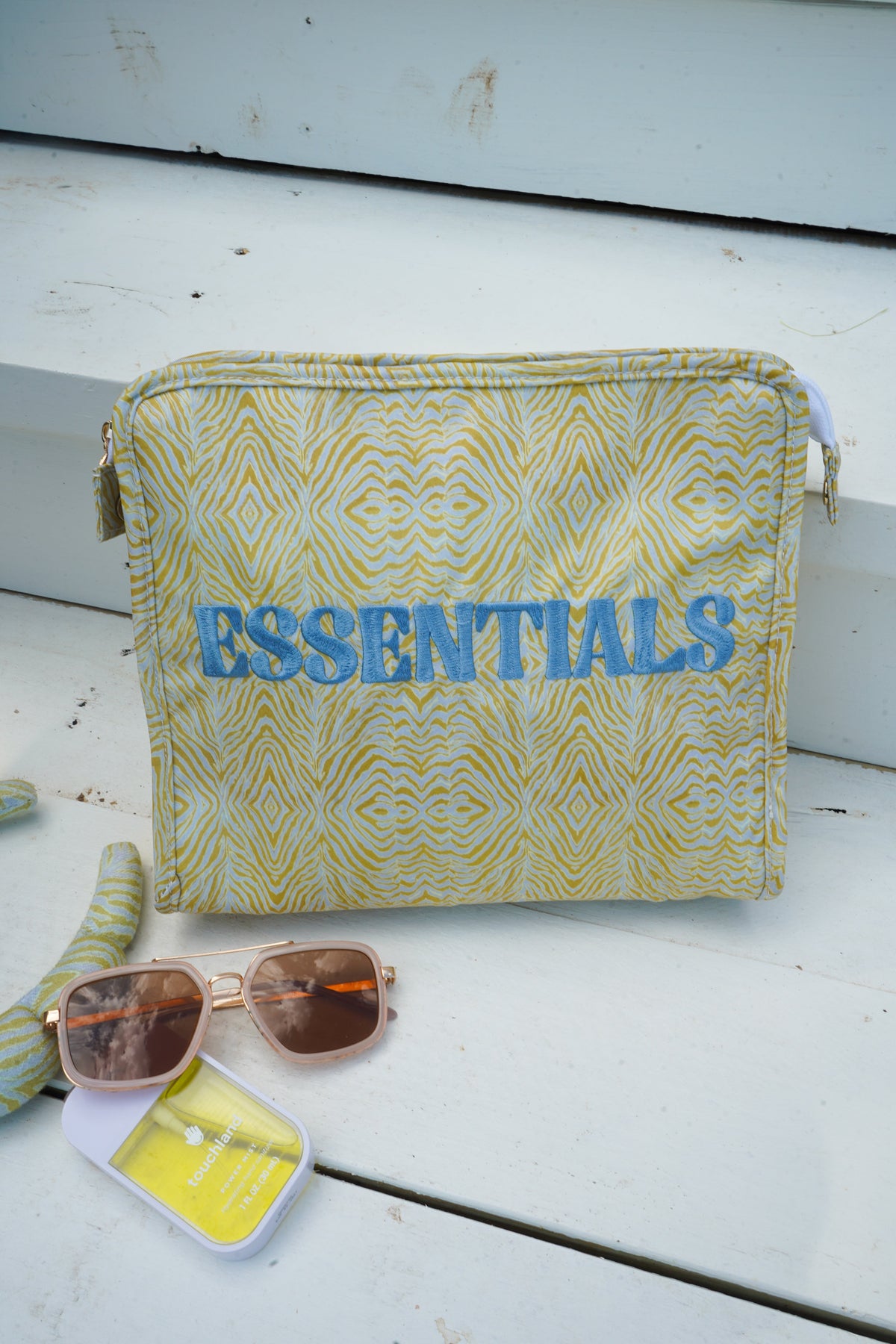 Essentials - Chartreuse Zebra Travel Pouch
