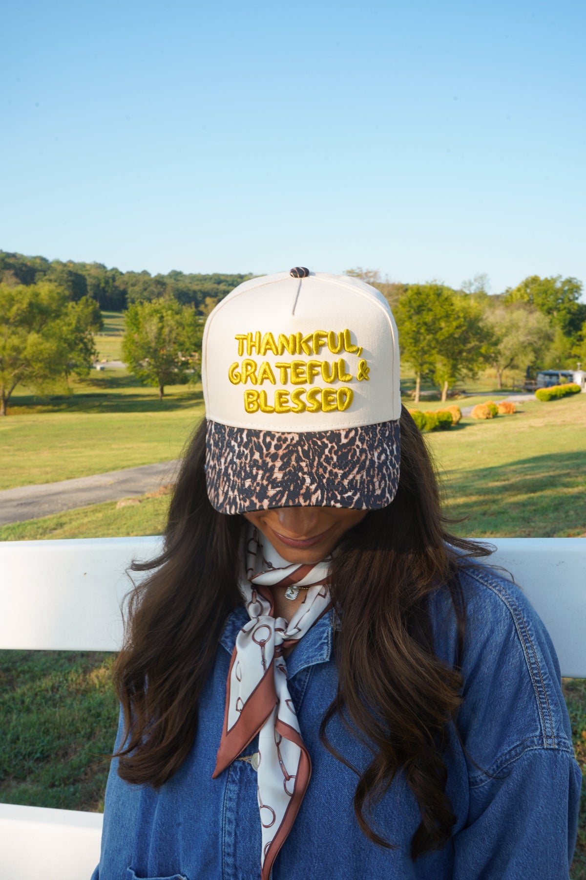 Thankful, Grateful & Blessed - Leopard Trucker Hat
