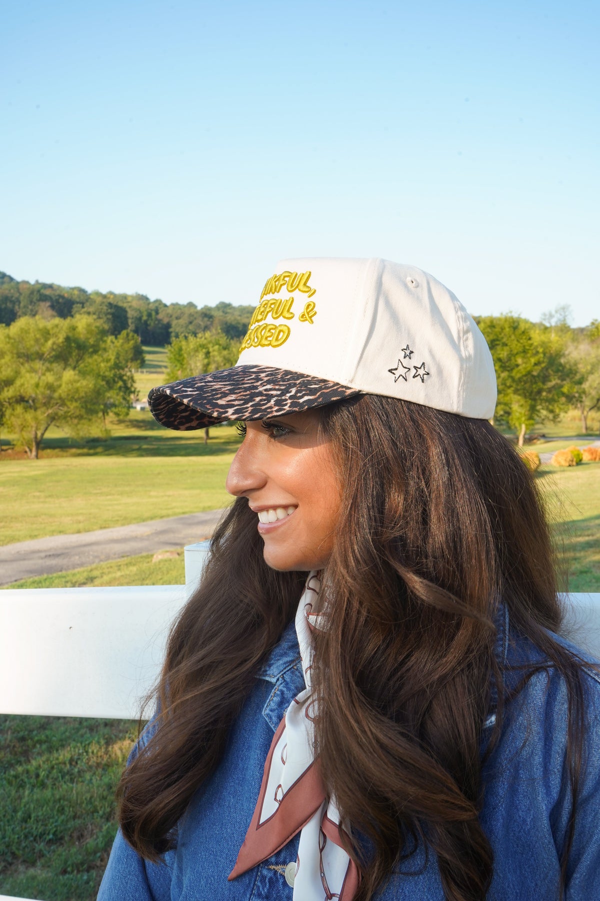 Thankful, Grateful & Blessed - Leopard Trucker Hat
