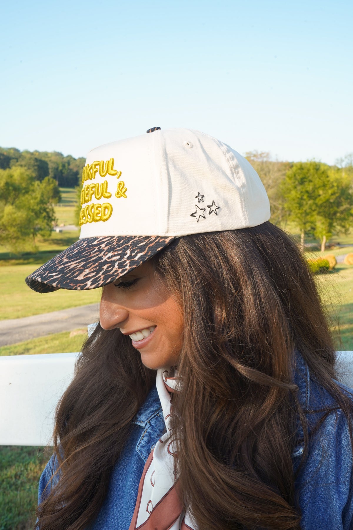 Thankful, Grateful & Blessed - Leopard Trucker Hat