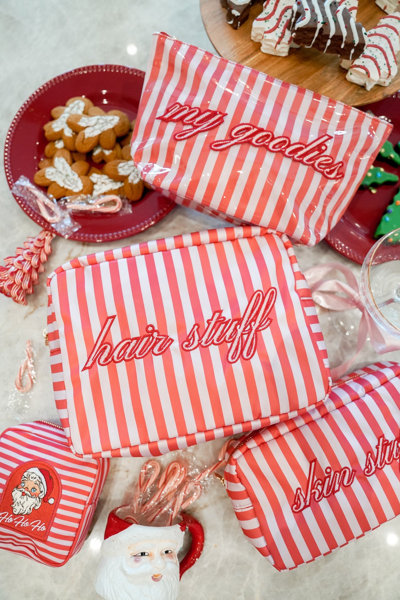 Hair Stuff - Pink & Red Stripes XL Bag - PREORDER