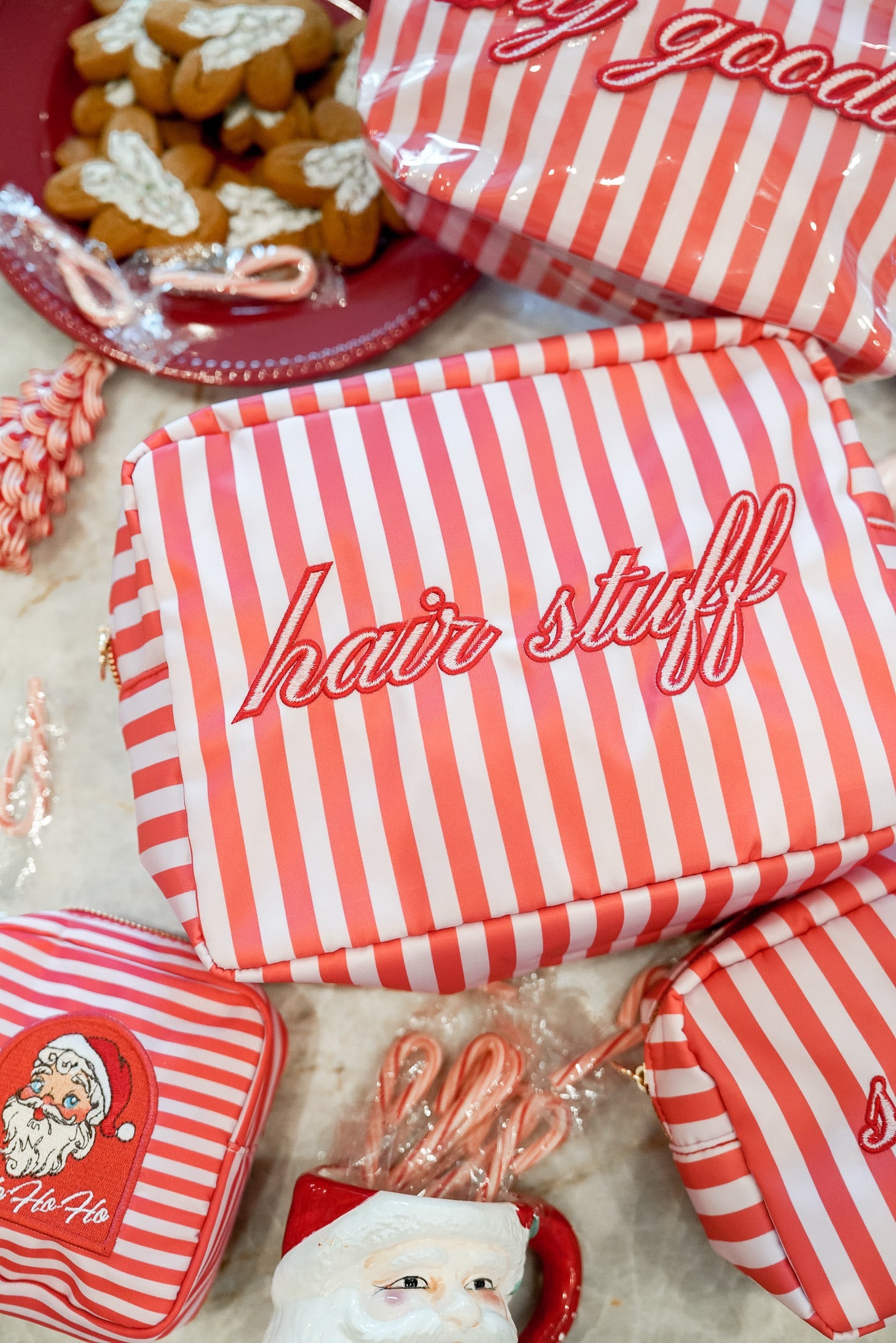 Hair Stuff - Pink & Red Stripes XL Bag - PREORDER