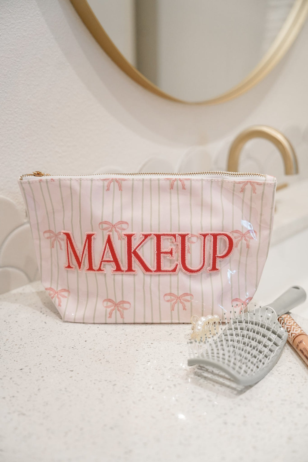 Makeup - Pink Ribbons Clear Coat Bag - PREORDER