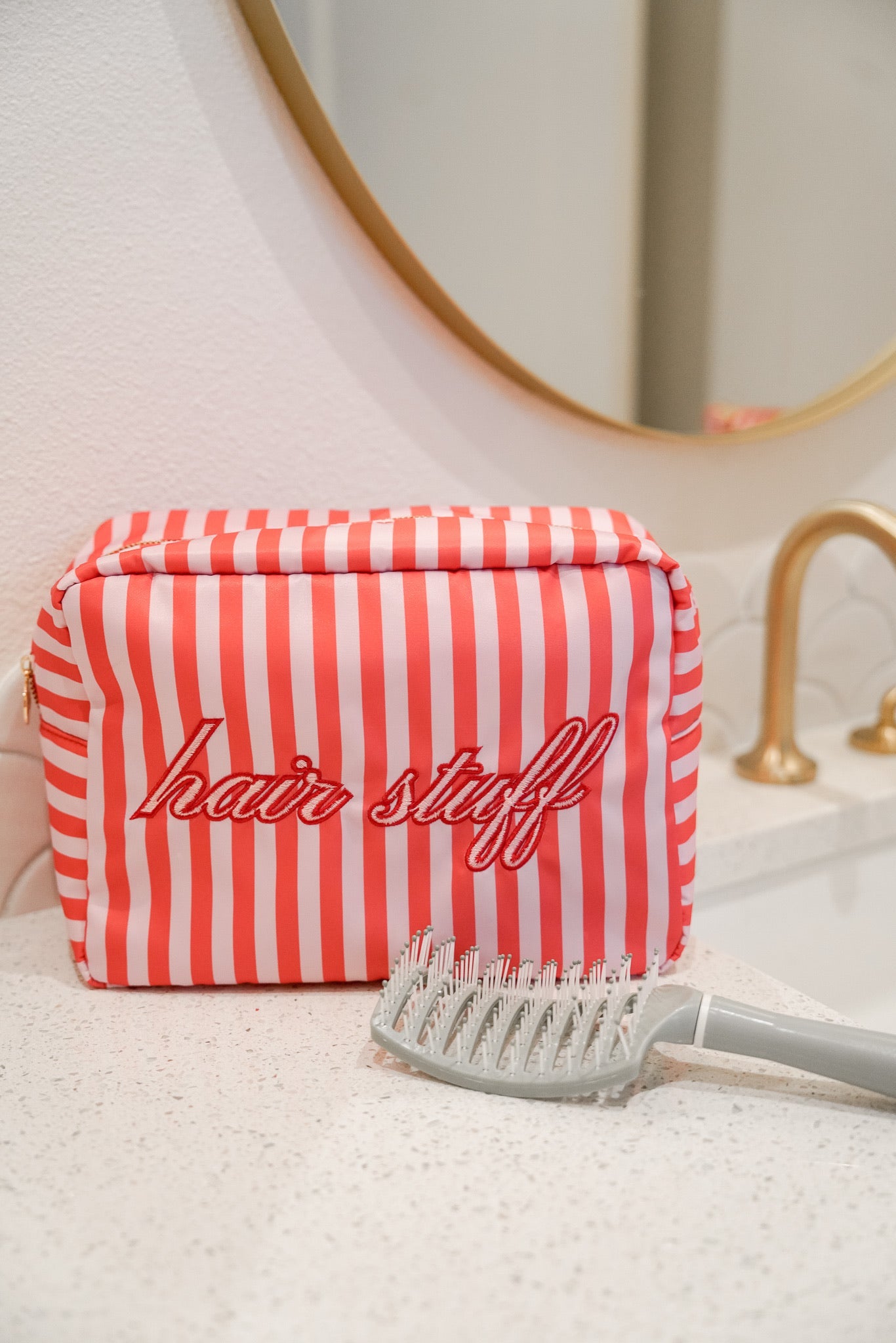 Hair Stuff - Pink & Red Stripes XL Bag - PREORDER