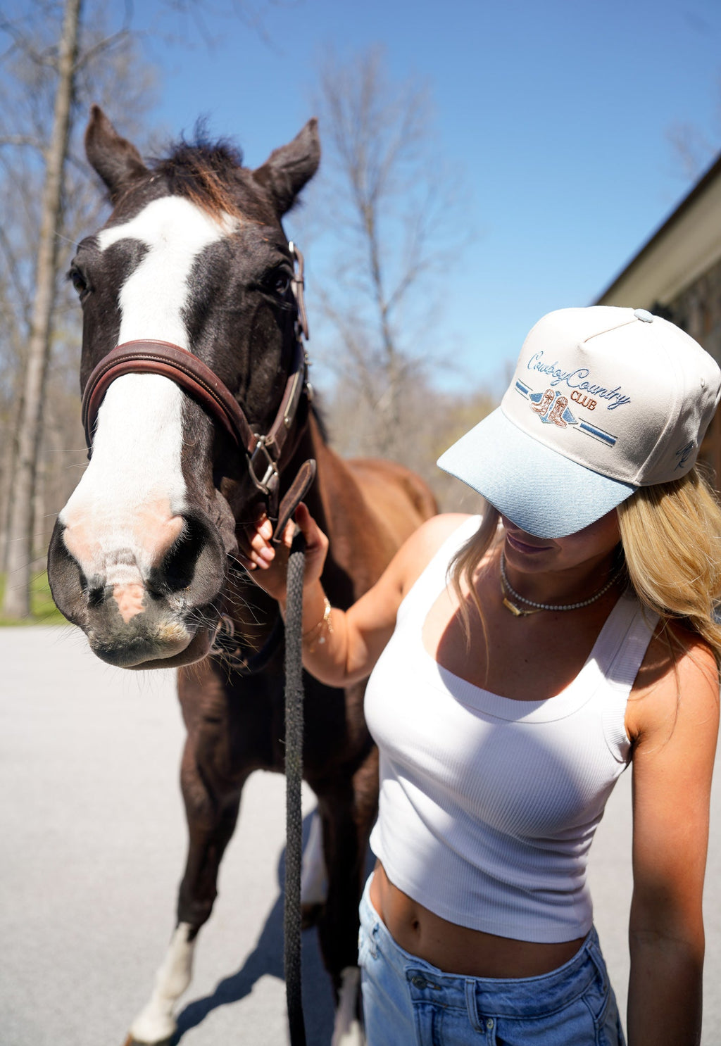 Cowboy Country Club - Denim Vintage Trucker Hat