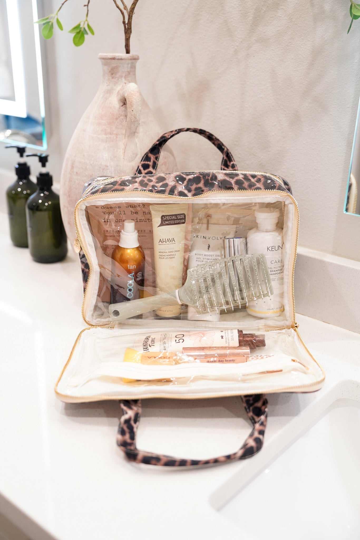 Leopard - Clear Coat Toiletry Case