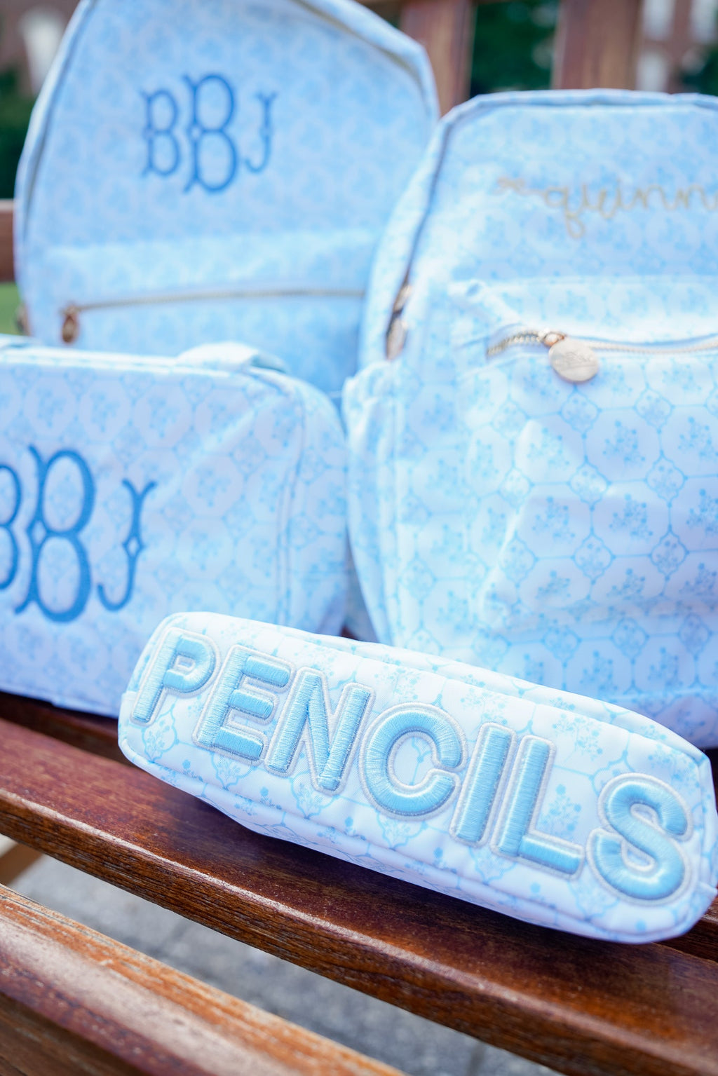 Blue Toile Backpack -PLAIN NO EMBROIDERY