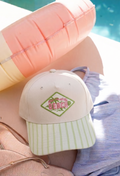 Meet Me at the Beach Hat - Pink & Green
