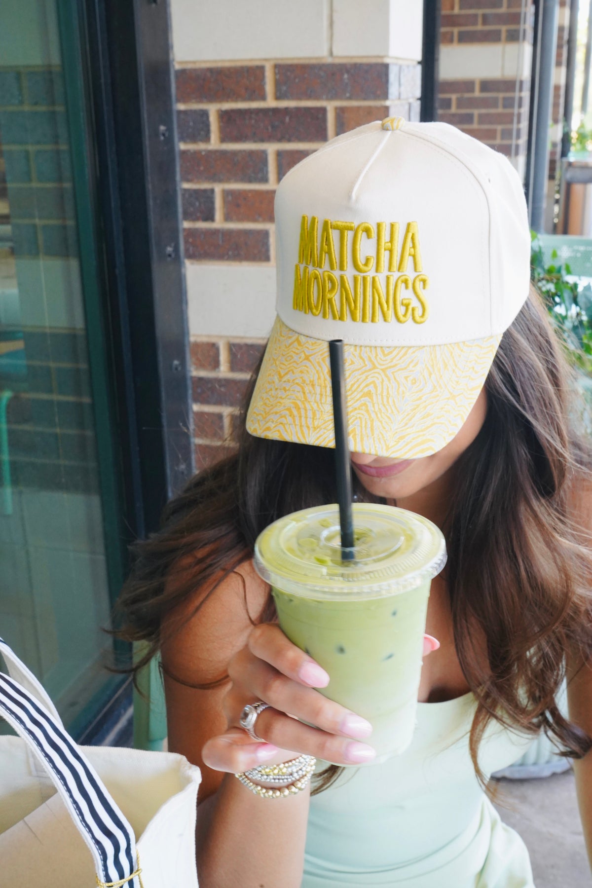Matcha Mornings - Chartreuse Zebra Trucker Hat