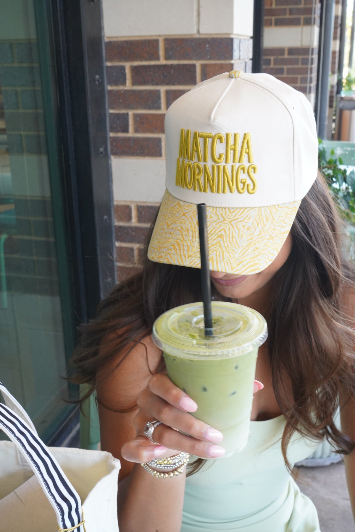 Matcha Mornings - Chartreuse Zebra Trucker Hat