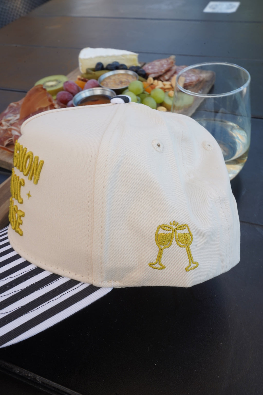 Sauvignon Blanc Please - Black & White Stripe Trucker Hat