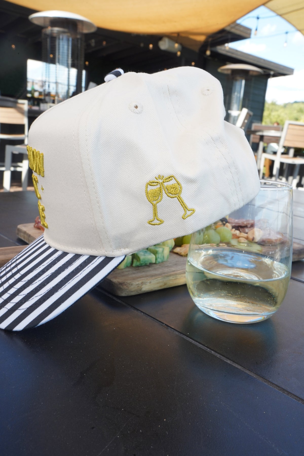 Sauvignon Blanc Please - Black & White Stripe Trucker Hat