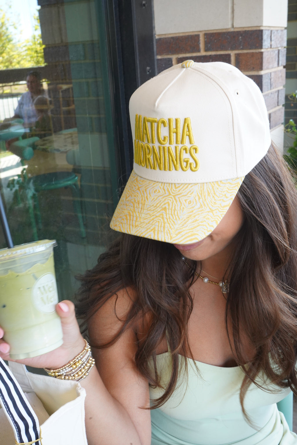 Matcha Mornings - Chartreuse Zebra Trucker Hat