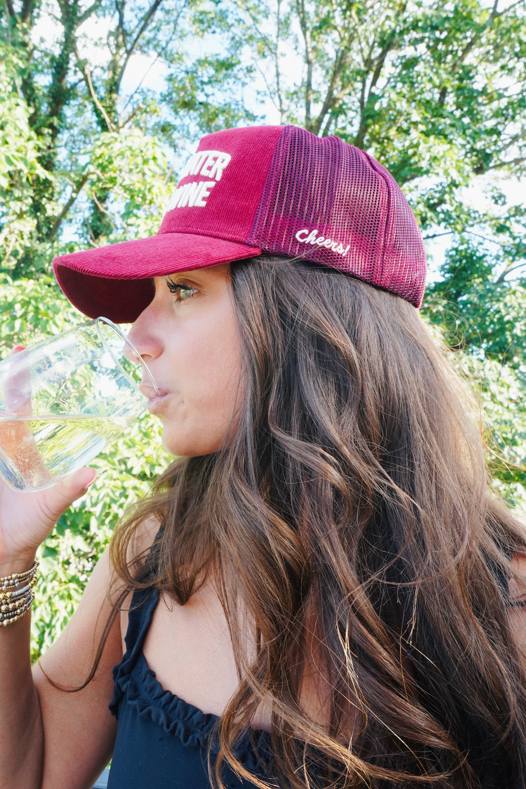 Save Water Drink Wine - Maroon Corduroy Trucker Hat
