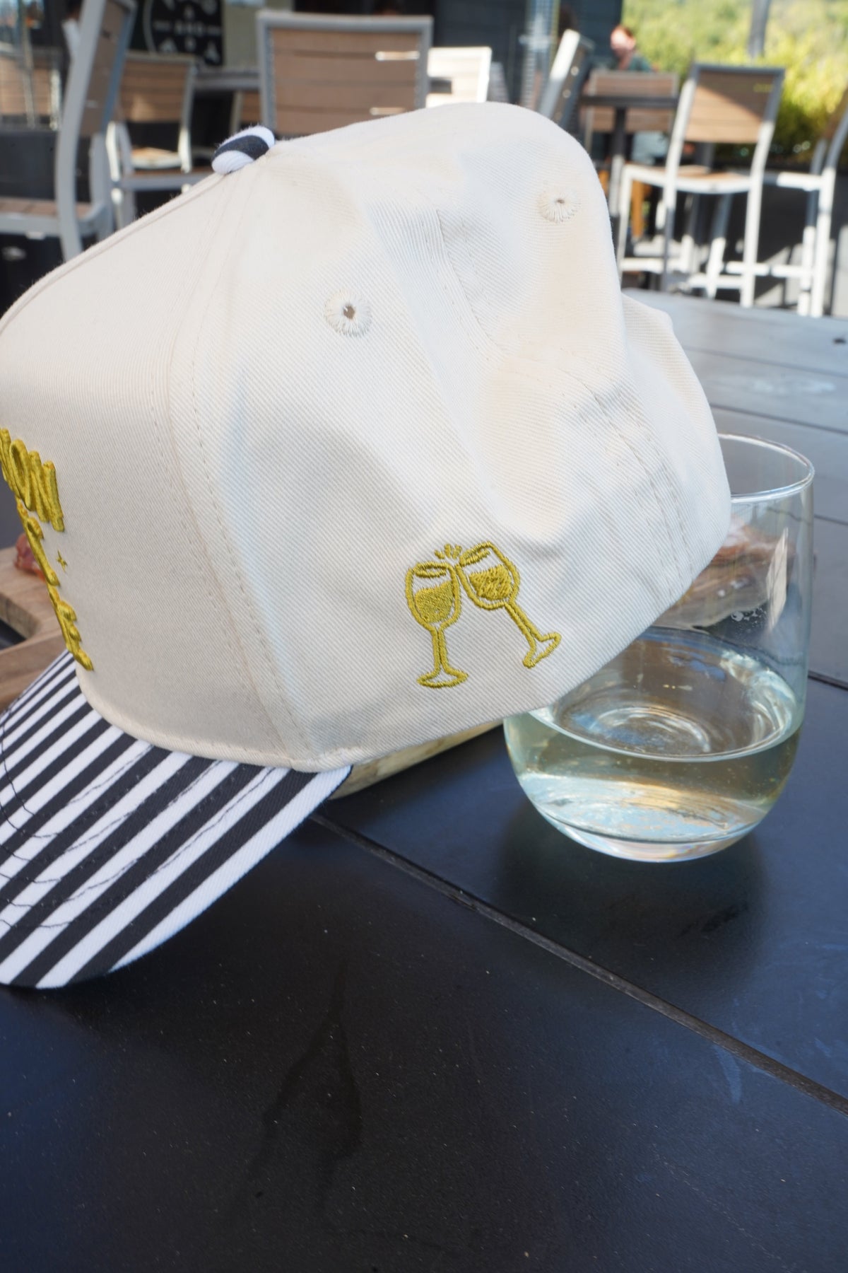 Sauvignon Blanc Please - Black & White Stripe Trucker Hat