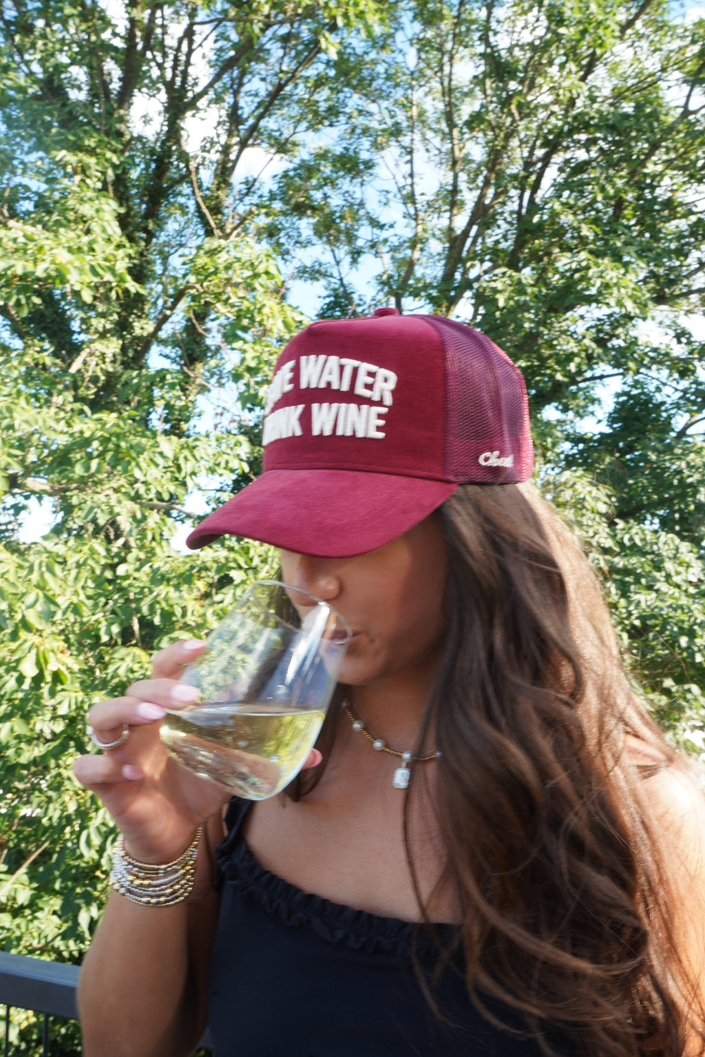 Save Water Drink Wine - Maroon Corduroy Trucker Hat