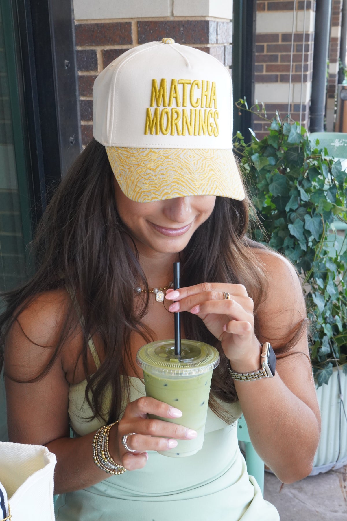 Matcha Mornings - Chartreuse Zebra Trucker Hat
