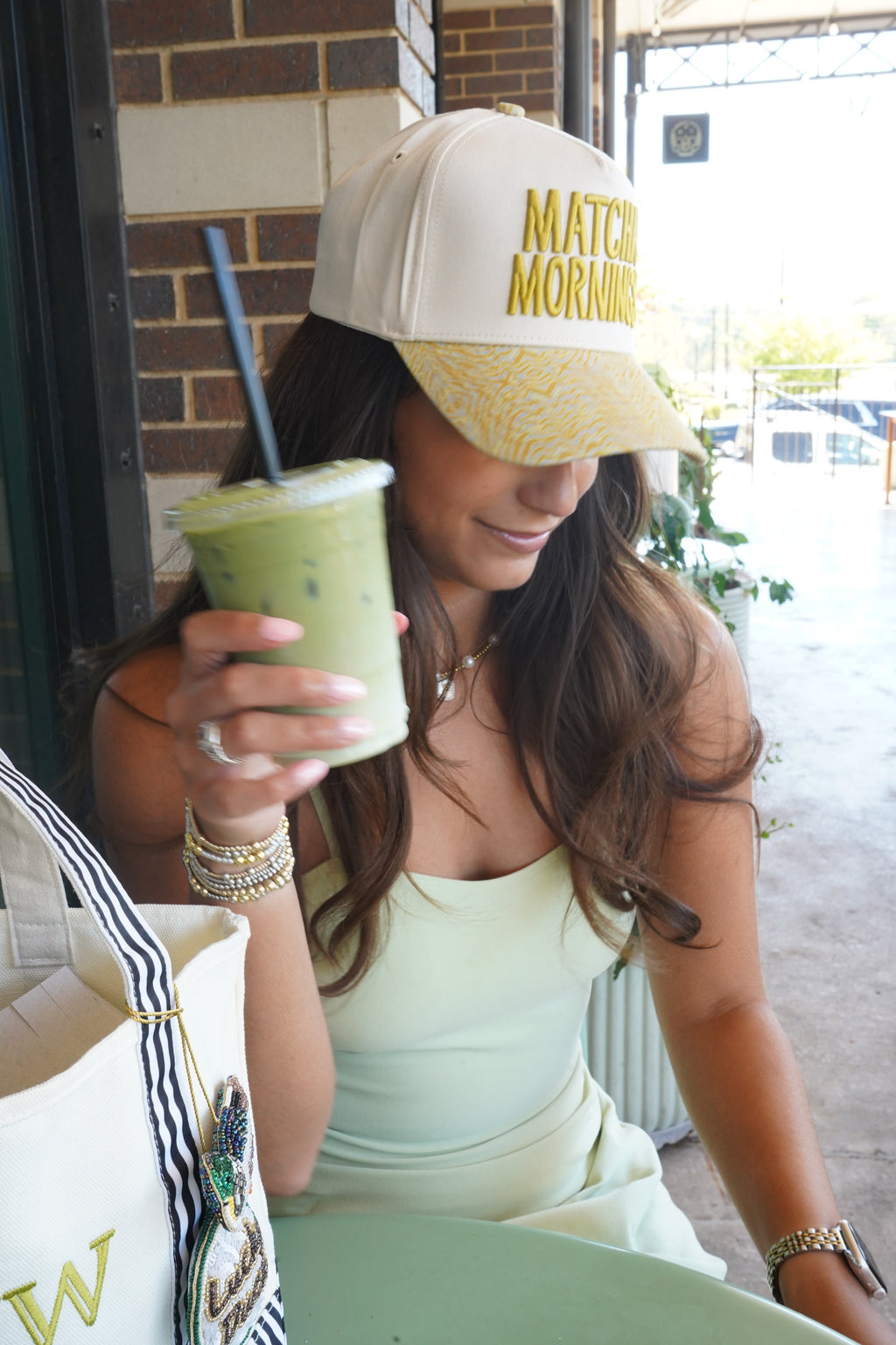 Matcha Mornings - Chartreuse Zebra Trucker Hat