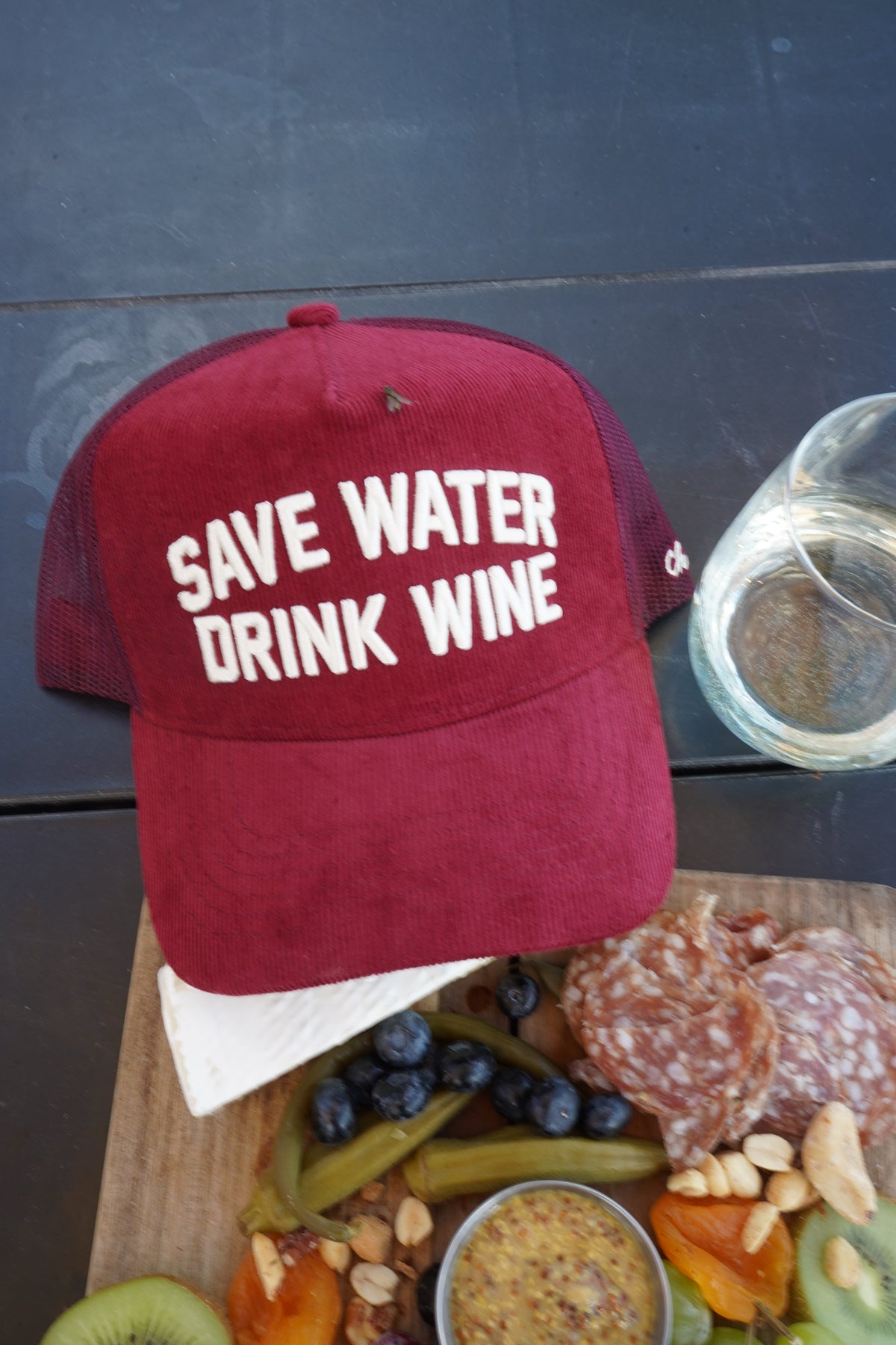 Save Water Drink Wine - Maroon Corduroy Trucker Hat