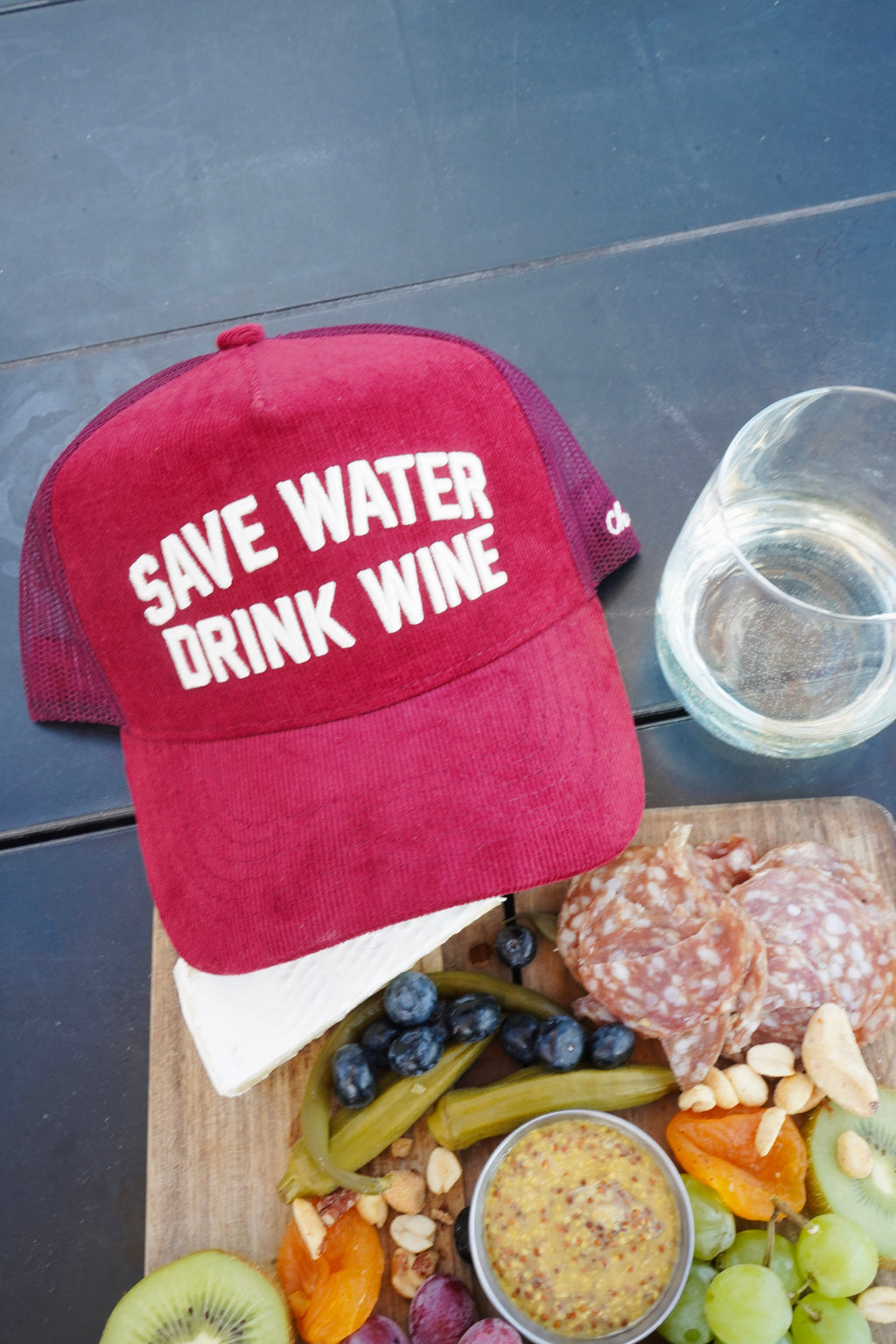Save Water Drink Wine - Maroon Corduroy Trucker Hat