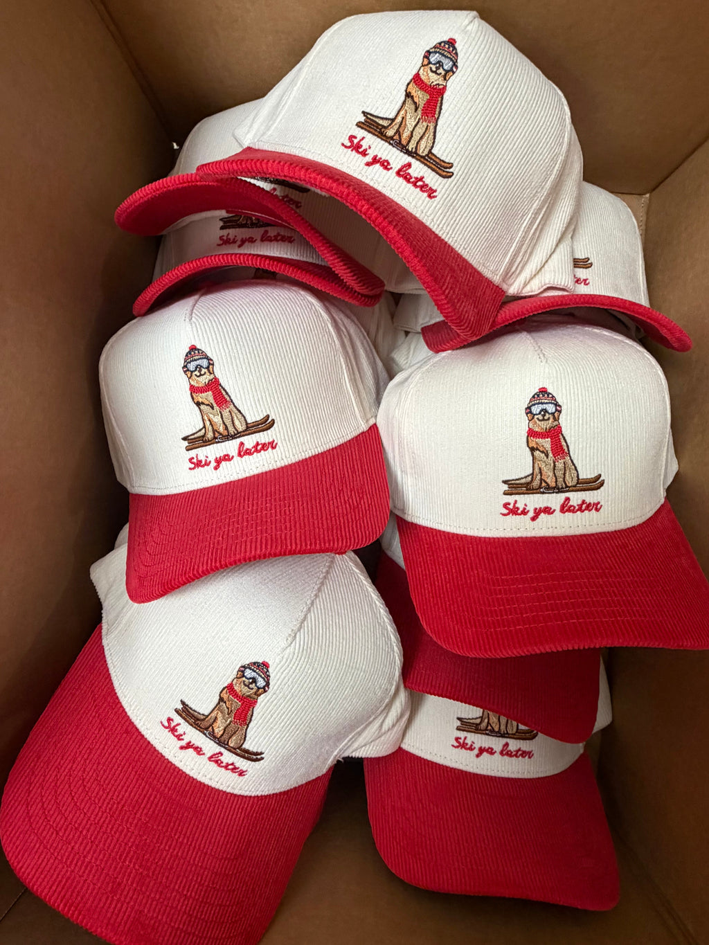 Ski Ya Later - Red Corduroy Hat
