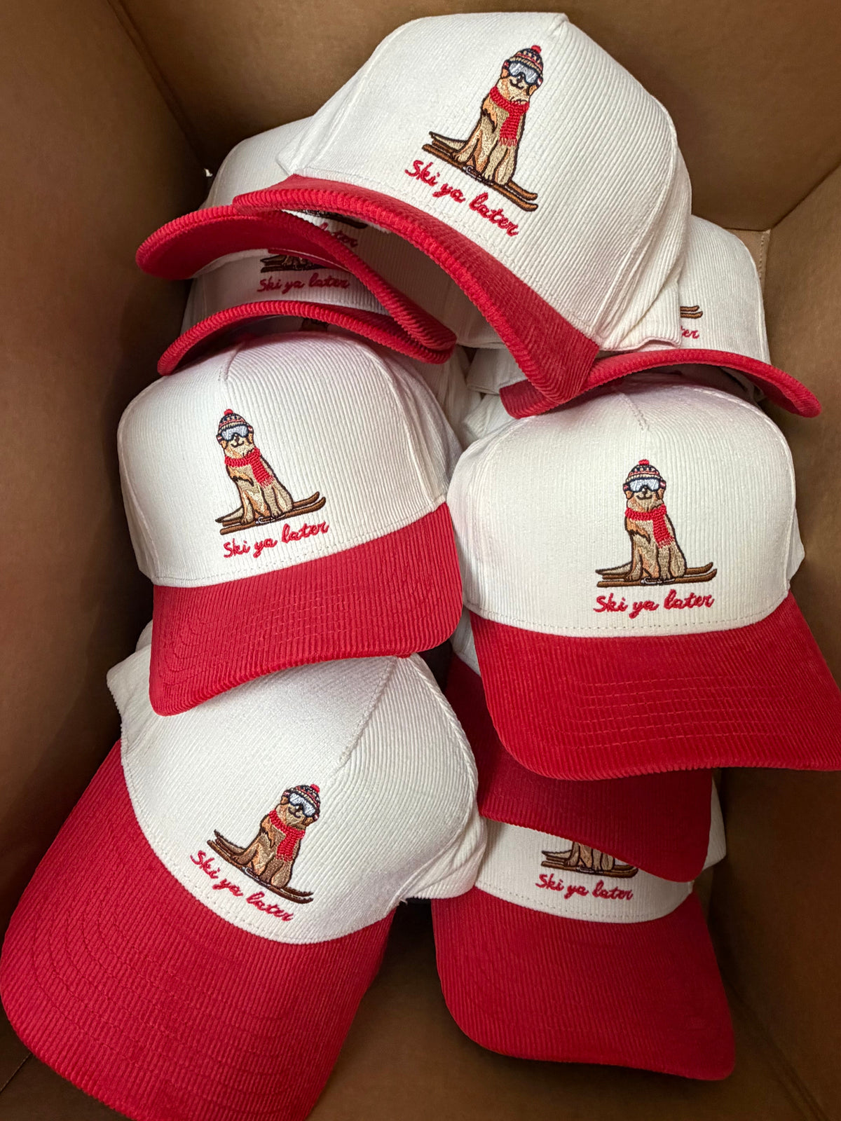 Ski Ya Later - Red Corduroy Hat