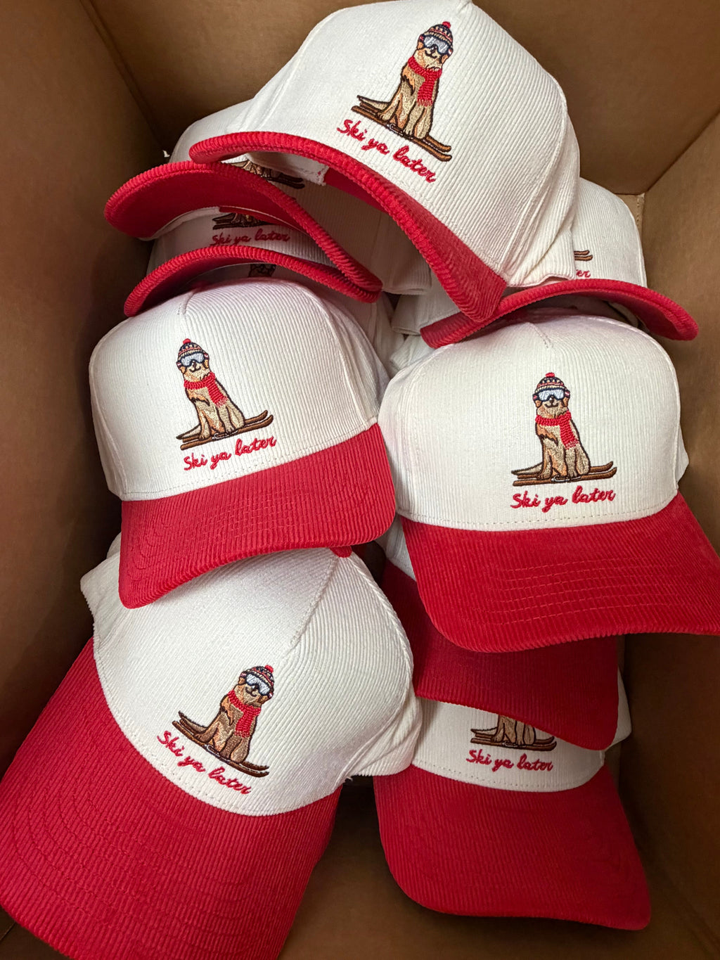 Ski Ya Later - Red Corduroy Hat