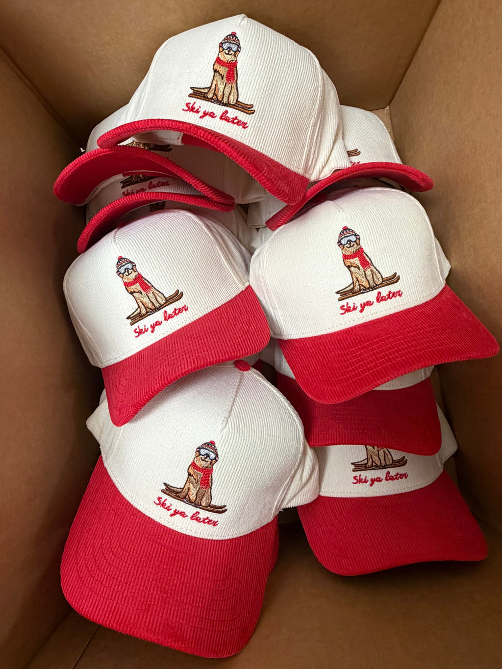 Ski Ya Later - Red Corduroy Hat