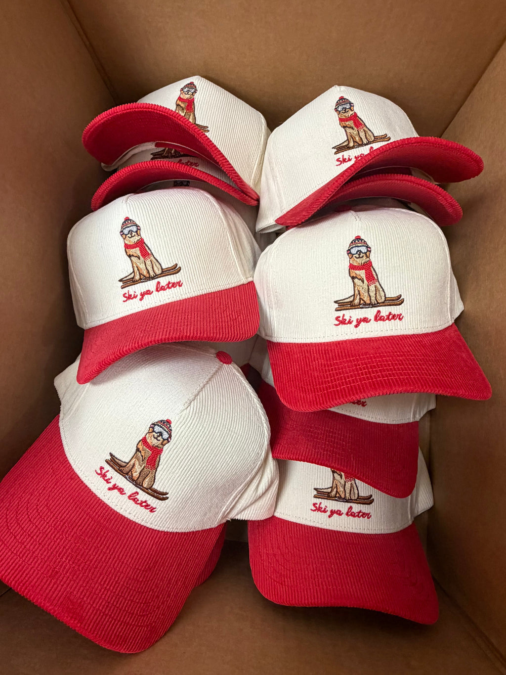 Ski Ya Later - Red Corduroy Hat