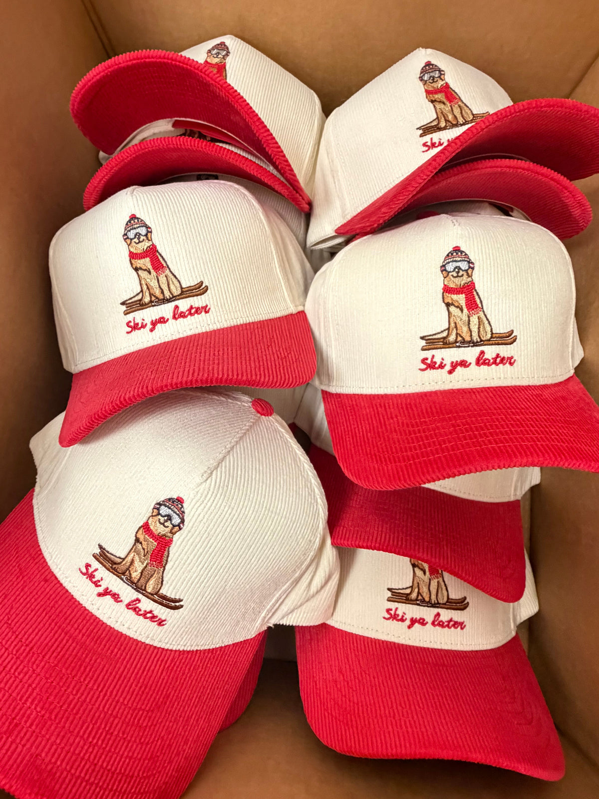 Ski Ya Later - Red Corduroy Hat