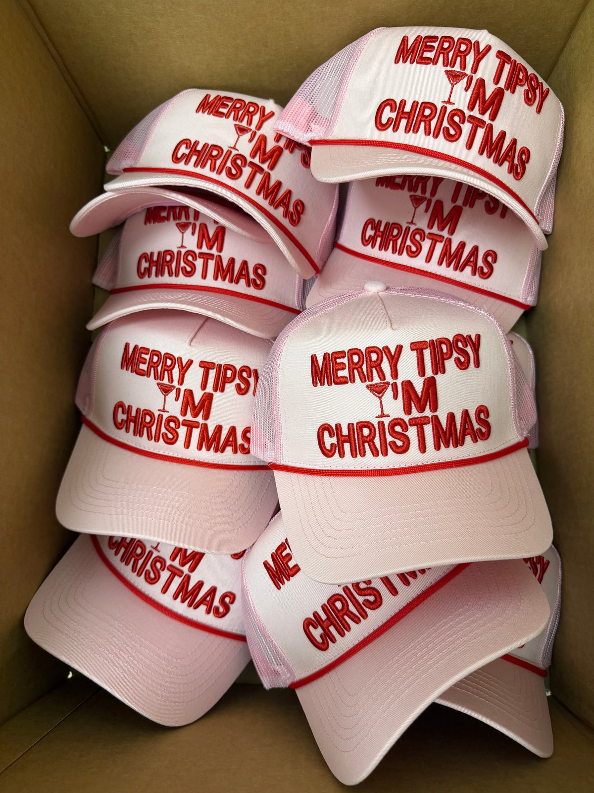 Merry Tipsy I'm Christmas - Pink Trucker Hat