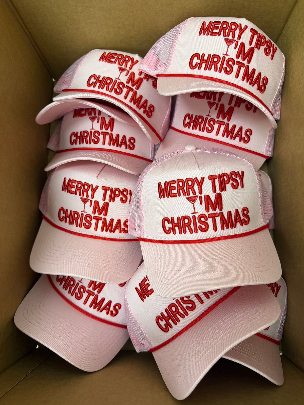 Merry Tipsy I'm Christmas - Pink Trucker Hat