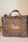 Bandana Paisley Block-Print Quilted Tote Bag