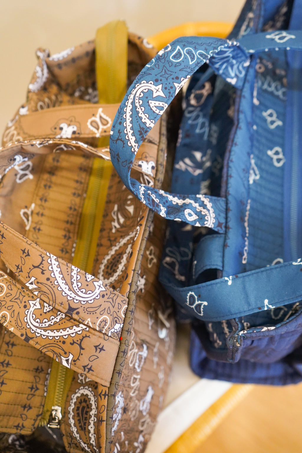 Bandana Paisley Block-Print Quilted Tote Bag