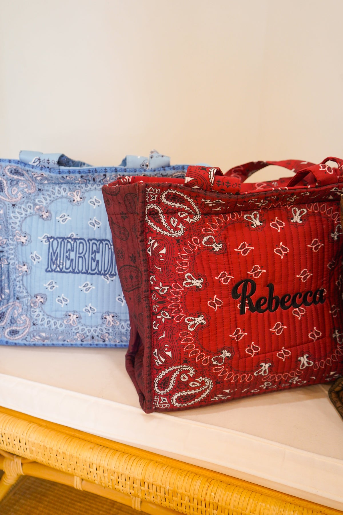 Bandana Paisley Block-Print Quilted Tote Bag