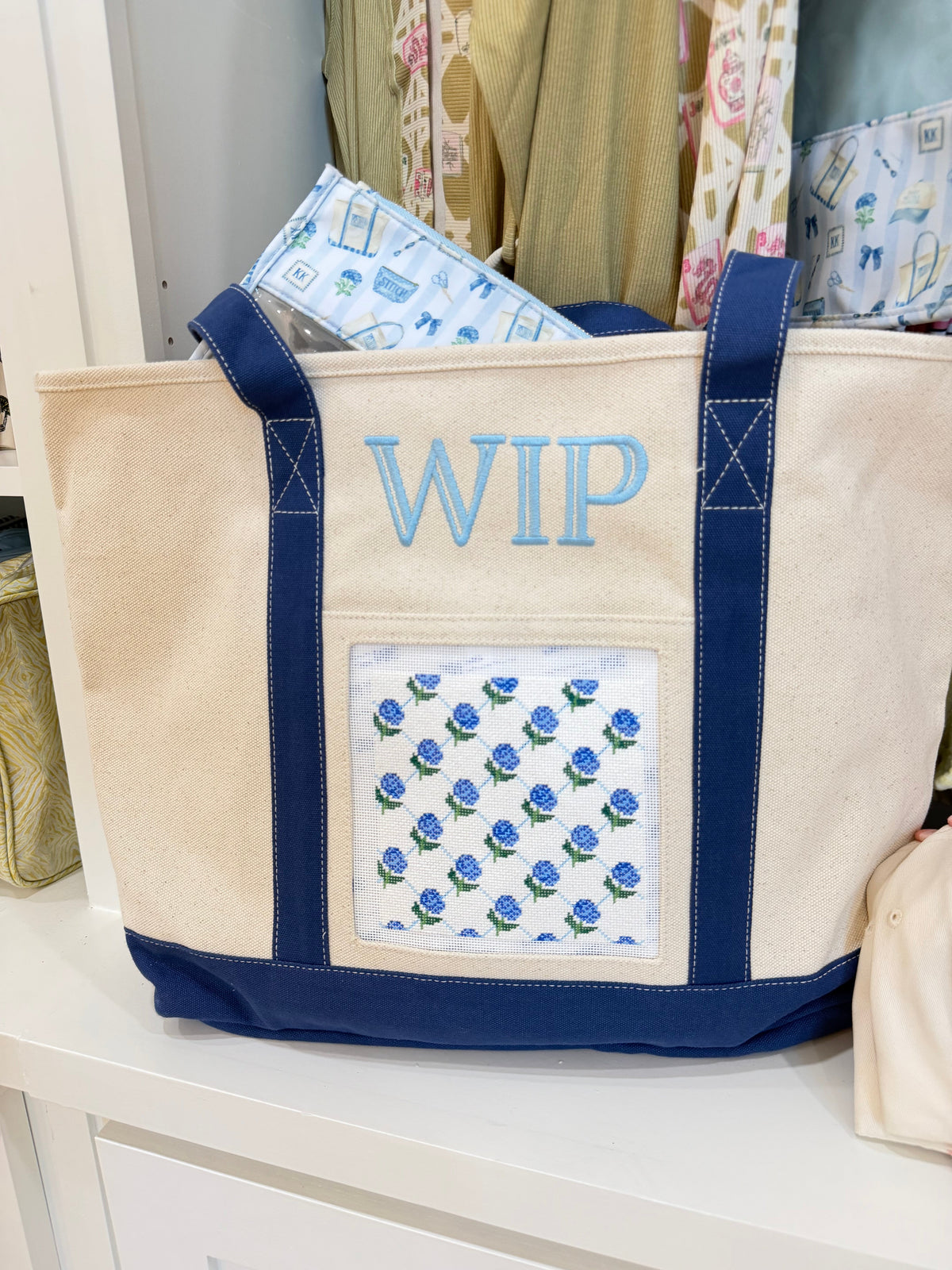 Needlepoint Canvas Tote — Self-Finishing