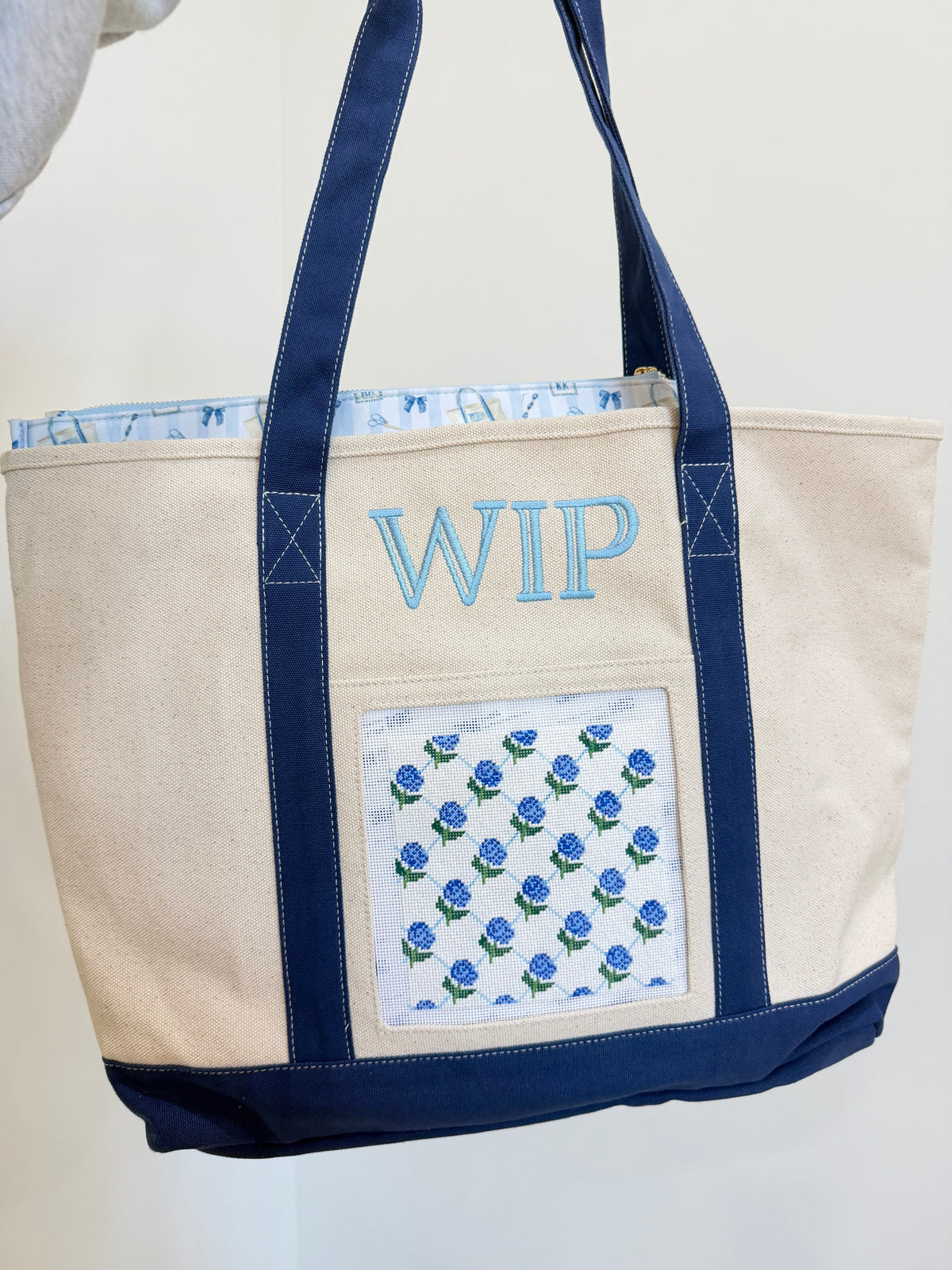 Needlepoint Canvas Tote — Self-Finishing