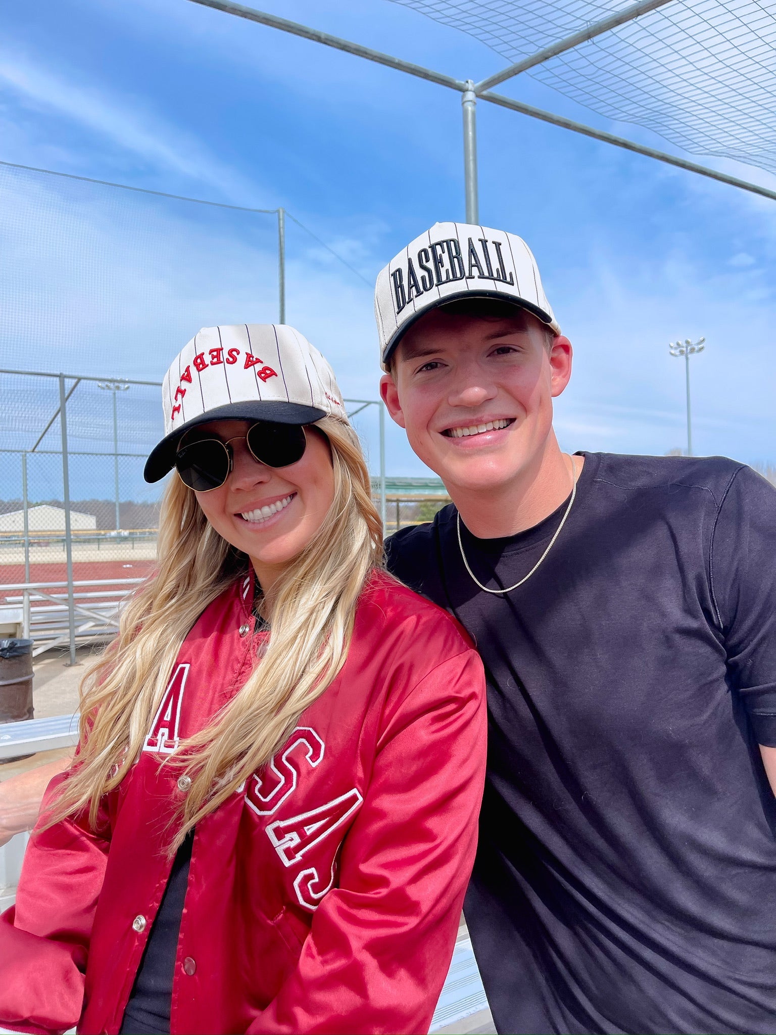 BASEBALL - Red on Black Stripe Vintage Hat - PREORDER