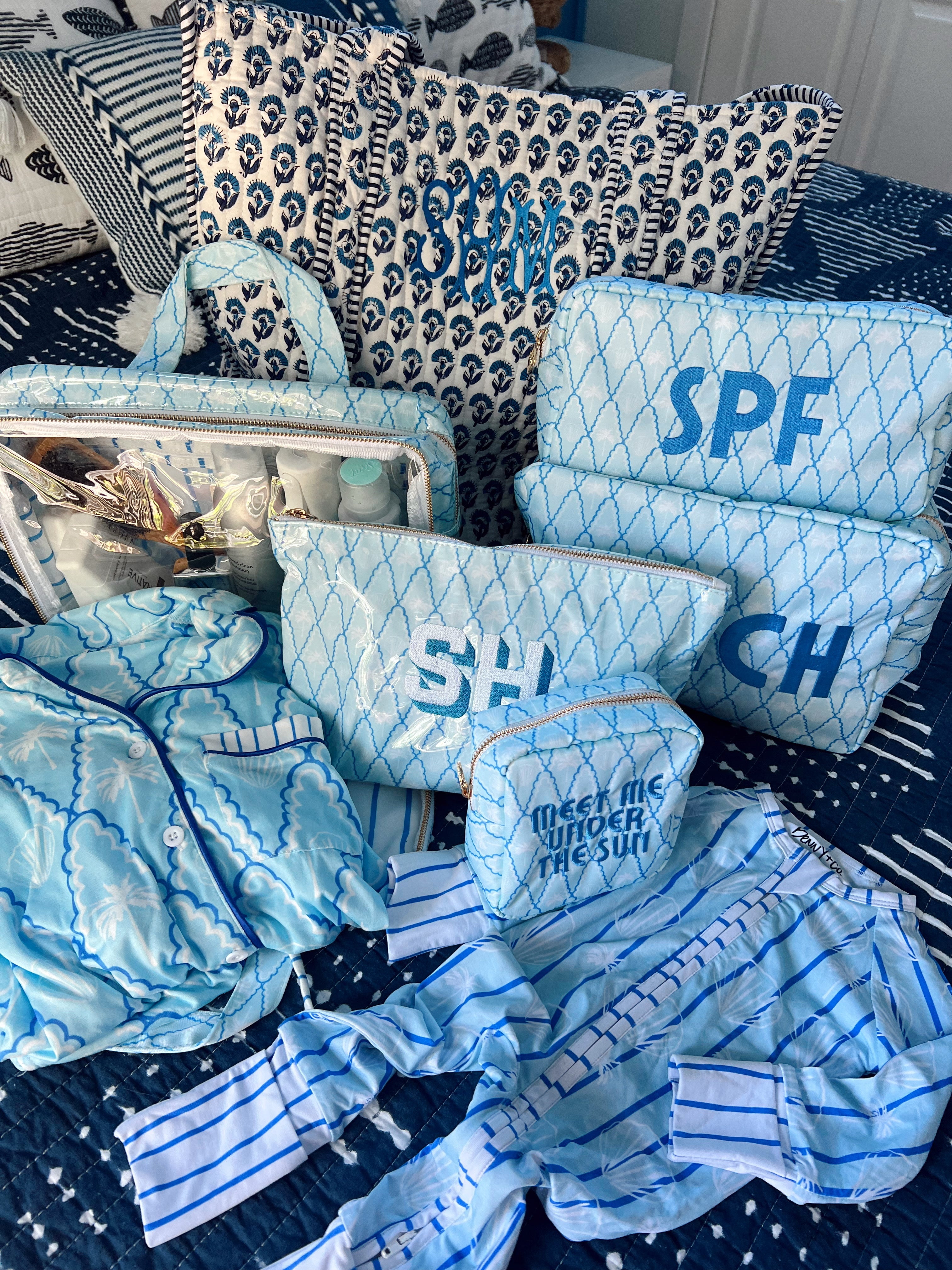 SPF - Blue Palms Large Bag