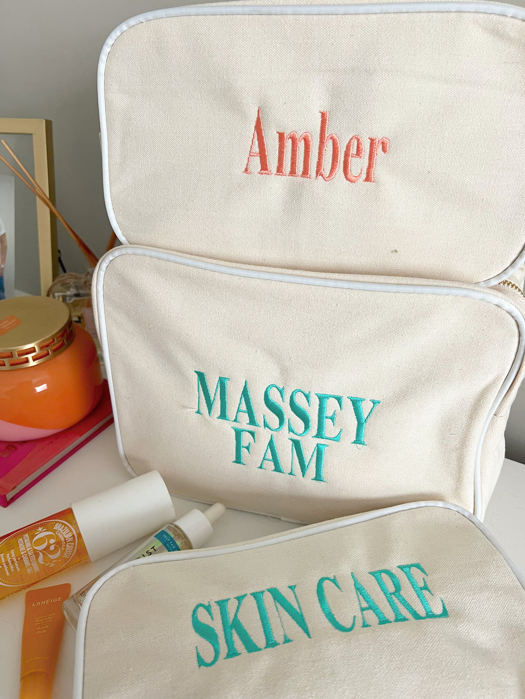 Canvas Makeup Bag Collection - PLAIN NO EMBROIDERY