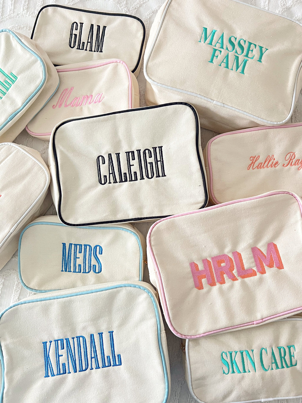 Canvas Makeup Bag Collection - PLAIN NO EMBROIDERY