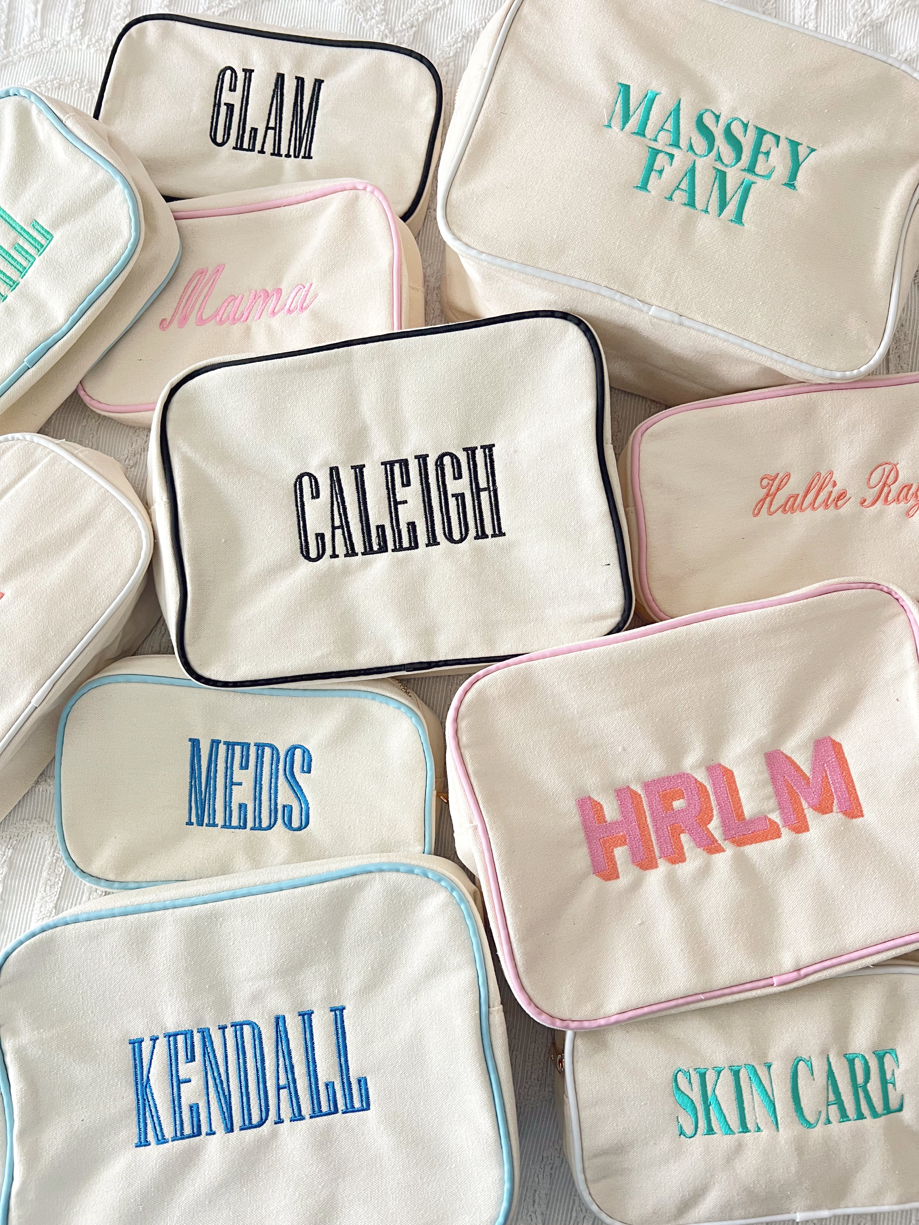 Canvas Makeup Bag Collection - PLAIN NO EMBROIDERY