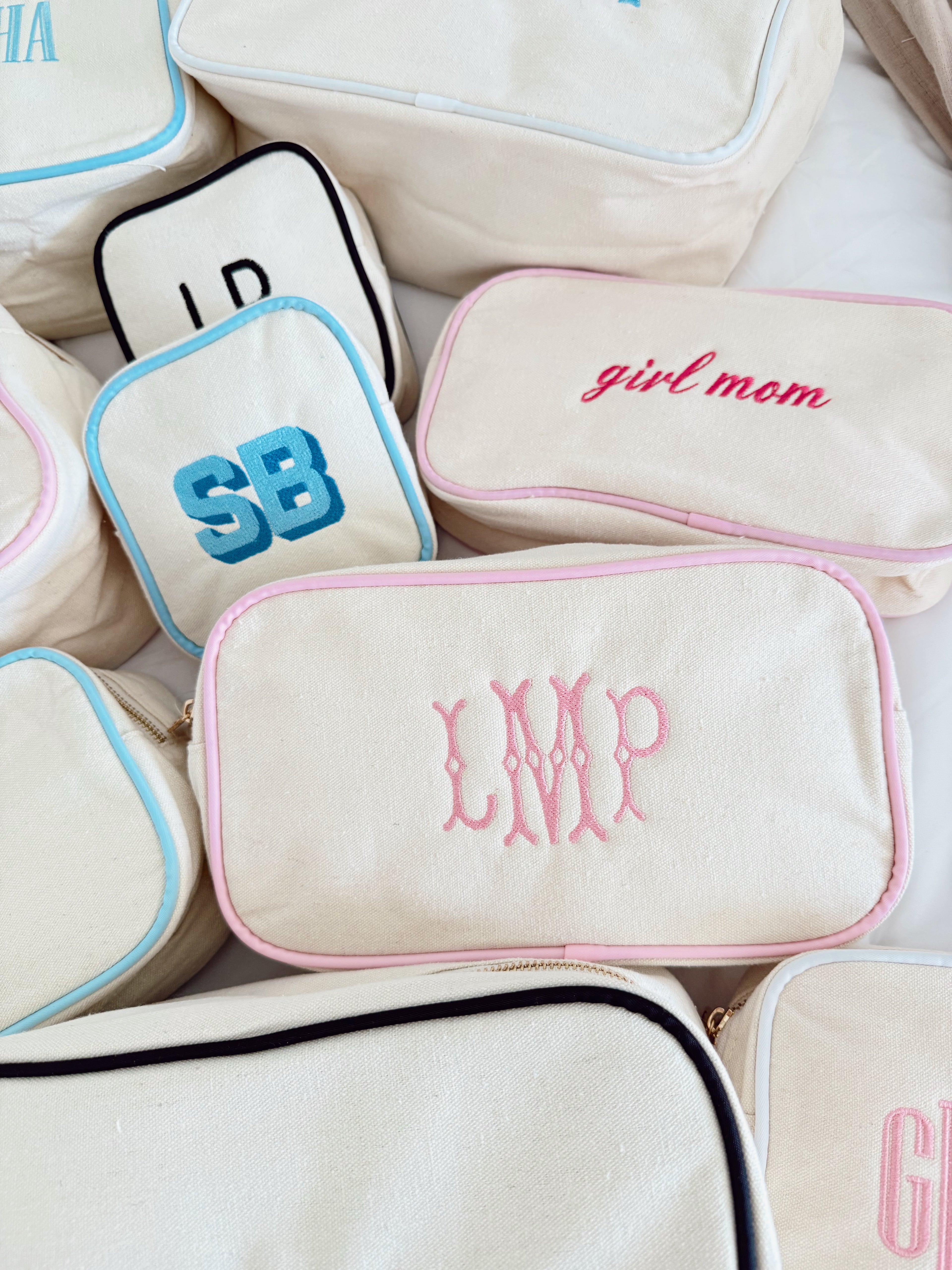 Canvas Makeup Bag Collection - PLAIN NO EMBROIDERY