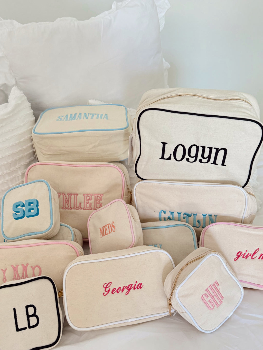 Canvas Makeup Bag Collection - PLAIN NO EMBROIDERY