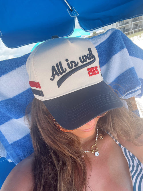 All is Well - Navy Vintage Trucker Hat