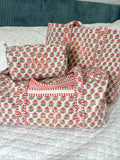 Quilted Block-Print Duffel Bag | Customizable
