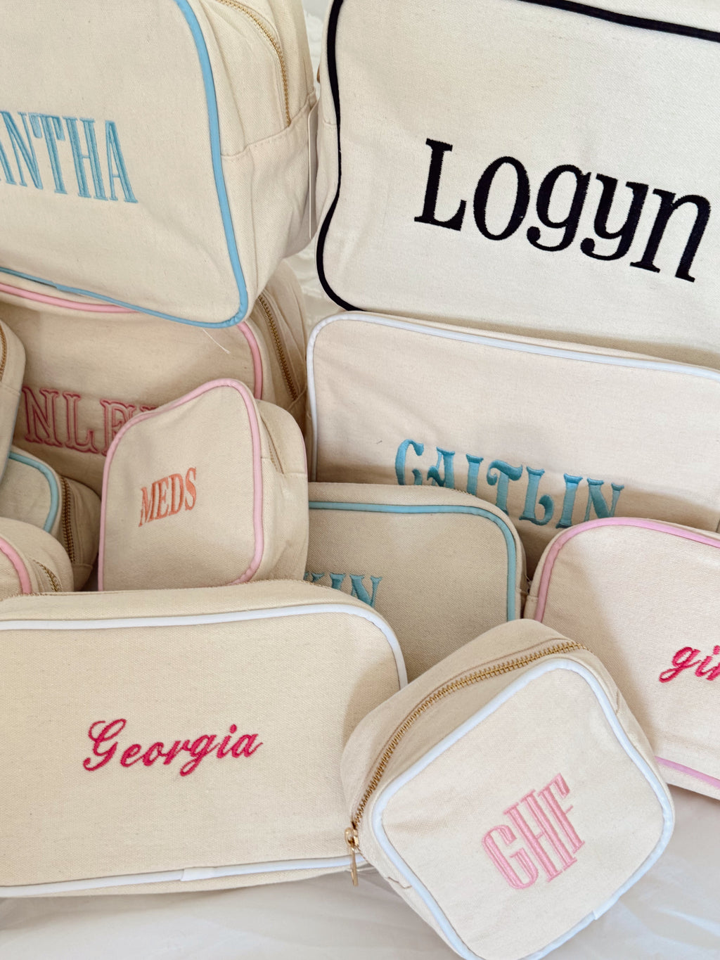 Canvas Makeup Bag Collection - PLAIN NO EMBROIDERY
