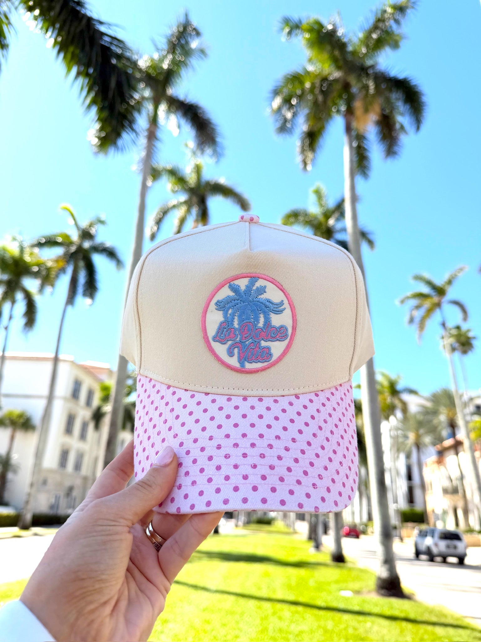 La Dolce Vita - Pink Polka Dot Trucker Hat